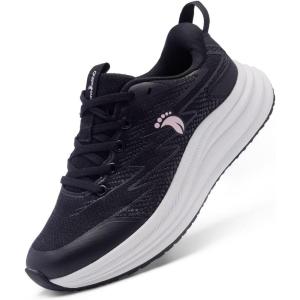 Women’s Orthopedic Road Running Shoes: Comfortable Arch Support Plantar Fasciitis Flat Feet Orthotic Athletic Sneakers, Exercise Cushioned Outdoor Sport Walking Shoes for Foot Heel and Pain Relief(W1-black)