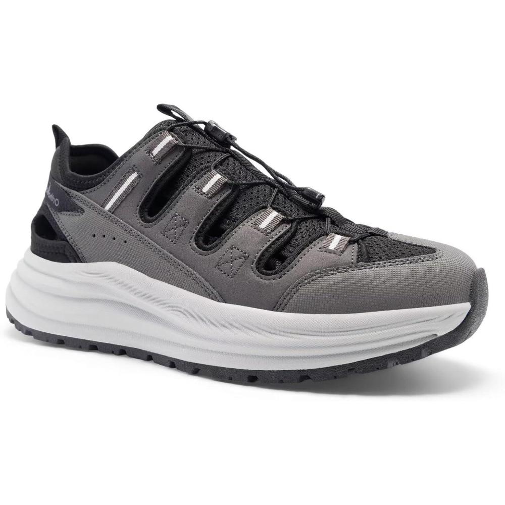 image:imageMens Orthopedic Close Toes Hiking Sandals Arch Support Plantar Fasciitis Trekking Athletic Sport Shoes Comfortable Casual Orthotics Adjustable Camping Waterproof Summer Walking SandalsW2grey