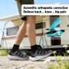 Men’s Orthopedic Close Toes Hiking Sandals: Arch Support Plantar Fasciitis Trekking Athletic Sport Shoes, Comfortable Casual Orthotics Adjustable Camping Waterproof Summer Walking Sandals(W2-grey)