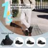 Men’s Orthopedic Leather Dress Shoes: Comfortable Casual Arch Support Plantar Fasciitis Patent Tuxedo Oxford, Orthotics Business Work Walking Sneakers for Foot and Heel Pain Relief(Wk1-black)