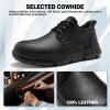 Men’s Orthopedic Leather Dress Shoes: Comfortable Casual Arch Support Plantar Fasciitis Patent Tuxedo Oxford, Orthotics Business Work Walking Sneakers for Foot and Heel Pain Relief(Wk1-black)