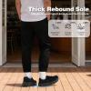 OrthoComfoot Men’s Comfortable Orthopedic Diabetic Wide Shoes: Arch Support Plantar Fasciitis Orthotic Slip On Loafers, Hammer Toes Bunions Flat Leather House Walking Shoes for Foot Heel Pain Relief(K1-black)
