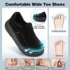 OrthoComfoot Men’s Comfortable Orthopedic Diabetic Wide Shoes: Arch Support Plantar Fasciitis Orthotic Slip On Loafers, Hammer Toes Bunions Flat Leather House Walking Shoes for Foot Heel Pain Relief(K1-black)