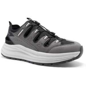 Men’s Orthopedic Close Toes Hiking Sandals: Arch Support Plantar Fasciitis Trekking Athletic Sport Shoes, Comfortable Casual Orthotics Adjustable Camping Waterproof Summer Walking Sandals(W2-grey)