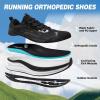 OrthoComfoot Women’s Orthopedic Road Running Shoes: Comfortable Arch Support Orthotic Plantar Fasciitis Athletic Sport Sneakers, Casual High Arch Flat Feet Walking Shoes for Foot Heel and Pain Relief(W1-black)