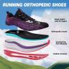 OrthoComfoot Women’s Orthopedic Road Running Shoes: Comfortable Arch Support Orthotic Plantar Fasciitis Athletic Sport Sneakers, Casual High Arch Flat Feet Walking Shoes for Foot Heel and Pain Relief(W2-purple)