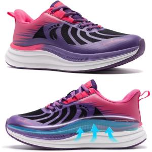 OrthoComfoot Women’s Orthopedic Running Shoes: Comfort Arch Support Plantar Fasciitis Orthotic Sports Exercise Fashion Sneakers, Casual Gym Tennis Work Walking Shoes for Foot and Heel Pain(W2-rose Purple)