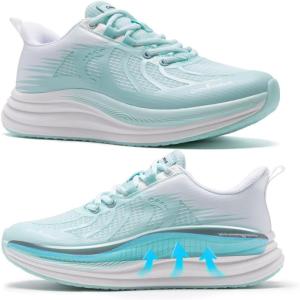 OrthoComfoot Women’s Orthopedic Running Shoes: Comfort Arch Support Plantar Fasciitis Orthotic Sports Exercise Fashion Sneakers, Casual Gym Tennis Work Walking Shoes for Foot and Heel Pain(W4-mint)