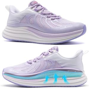 OrthoComfoot Women’s Orthopedic Running Shoes: Comfort Arch Support Plantar Fasciitis Orthotic Sports Exercise Fashion Sneakers, Casual Gym Tennis Work Walking Shoes for Foot and Heel Pain(W3-light Purple)