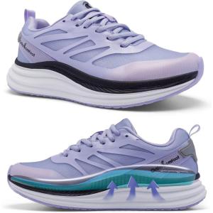 Women’s Orthopedic Road Running Shoes: Comfortable Arch Supports Plantar Fasciitis Orthotic Athletic Sneakers, Casual Supportive Flat Feet High Arch Walking Shoes for Foot Heel and Pain Relief(W4-purple)