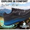 Women’s Orthopedic Waterproof Trail Running Shoes: Comfortable Arch Support Plantar Fasciitis Orthotic Athletic Sneakers, Casual Flat Feet High Arch Trekking Walking Shoes for Foot Heel Pain Relief(W1-black)
