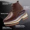 Men’s Orthopedic Business Chukka Boots: Comfortable Arch Support Plantar Fasciitis Tuxedo Dress Leather Walking Ankle Mid Boot, Orthotics Flat Feet Casual Oxford for Foot and Heel Pain Relief(W2-dark Brown)