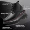 Men’s Orthopedic Business Chukka Boots: Comfortable Arch Support Plantar Fasciitis Tuxedo Dress Leather Walking Ankle Mid Boot, Orthotics Flat Feet Casual Oxford for Foot and Heel Pain Relief(W1-black)