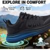 Men’s Orthopedic Running Shoes: Comfortable Casual Arch Support Plantar Fasciitis Trekking Tennis Walking Shoes, Orthotic Flat Feet Hiking Training Sports Sneakers for Foot and Heel Pain Relief(W1-black)