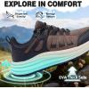 Men’s Orthopedic Running Shoes: Comfortable Casual Arch Support Plantar Fasciitis Trekking Tennis Walking Shoes, Orthotic Flat Feet Hiking Training Sports Sneakers for Foot and Heel Pain Relief(W2-brown)