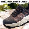 Men’s Orthopedic Running Shoes: Comfortable Casual Arch Support Plantar Fasciitis Trekking Tennis Walking Shoes, Orthotic Flat Feet Hiking Training Sports Sneakers for Foot and Heel Pain Relief(W2-brown)