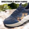 Men’s Orthopedic Trail Running Shoes: Arch Support Plantar Fasciitis Workout Walking Shoes, Comfortable Orthotic Flat Feet Hiking Sport Outdoor Trekking Sneakers for Foot and Heel Pain Relief(W2-dark Blue)
