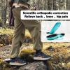 Men’s Orthopedic Trail Running Shoes: Arch Support Plantar Fasciitis Workout Walking Shoes, Comfortable Orthotic Flat Feet Hiking Sport Outdoor Trekking Sneakers for Foot and Heel Pain Relief(W2-dark Blue)