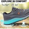 Men’s Orthopedic Waterproof Trail Running Shoes: Arch Support Plantar Fasciitis Workout Outdoor Walking Shoes, Comfortable Orthotic Flat Feet Sport Trekking Sneakers for Foot and Heel Pain Relief(W2-grey)