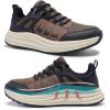 Men’s Orthopedic Running Shoes: Comfortable Casual Arch Support Plantar Fasciitis Trekking Tennis Walking Shoes, Orthotic Flat Feet Hiking Training Sports Sneakers for Foot and Heel Pain Relief(W2-brown)