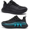 Men’s Orthopedic Running Shoes: Comfortable Casual Arch Support Plantar Fasciitis Trekking Tennis Walking Shoes, Orthotic Flat Feet Hiking Training Sports Sneakers for Foot and Heel Pain Relief(W1-black)