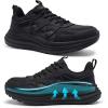 Men’s Orthopedic Trail Running Shoes: Arch Support Plantar Fasciitis Workout Walking Shoes, Comfortable Orthotic Flat Feet Hiking Sport Outdoor Trekking Sneakers for Foot and Heel Pain Relief(W1-black)