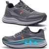Men’s Orthopedic Waterproof Trail Running Shoes: Arch Support Plantar Fasciitis Workout Outdoor Walking Shoes, Comfortable Orthotic Flat Feet Sport Trekking Sneakers for Foot and Heel Pain Relief(W2-grey)