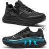 Men’s Orthopedic Waterproof Trail Running Shoes: Arch Support Plantar Fasciitis Workout Outdoor Walking Shoes, Comfortable Orthotic Flat Feet Sport Trekking Sneakers for Foot and Heel Pain Relief(W1-black)