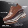 Orthopedic Business Leather Dress Shoes – Casual Arch Support Plantar Fasciitis Formal Wingtip Oxford for Mens – Cap Toe Comfortable Orthotics Patent Tuxedo Walking Shoes for Foot and Heel Pain Relief(W2-brown)