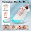 Women’s Orthopedic Diabetic Wide Running Shoes: Comfortable Casual Plantar Fasciitis Arch Support Fashion Sneakers, Orthotic Flat Feet Tennis Walking Sports Shoes for Foot and Heel Pain Relief(K2-pink White)