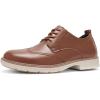 Orthopedic Business Leather Dress Shoes – Casual Arch Support Plantar Fasciitis Formal Wingtip Oxford for Mens – Cap Toe Comfortable Orthotics Patent Tuxedo Walking Shoes for Foot and Heel Pain Relief(W2-brown)