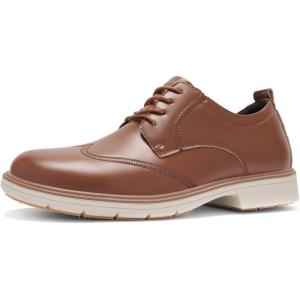 Orthopedic Business Leather Dress Shoes – Casual Arch Support Plantar Fasciitis Formal Wingtip Oxford for Mens – Cap Toe Comfortable Orthotics Patent Tuxedo Walking Shoes for Foot and Heel Pain Relief(W2-brown)