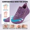 OrthoComfoot Women’s Orthopedic Diabetic Wide Walking Shoes: Comfortable Casual Arch Support Orthotic Plantar Fasciitis Sports Sneakers, Swollen Feet Running Shoes for Foot and Heel Pain Relief(K3-purple)
