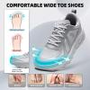 Women’s Orthopedic Diabetic Wide Running Shoes: Comfortable Breathable Arch Support Plantar Fasciitis Sport Sneakers, Casual High Arch Orthotic Work Tennis Walking Shoes for Foot and Heel Pain Relief(K4-grey)