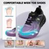 Women’s Orthopedic Diabetic Wide Running Shoes: Comfortable Breathable Arch Support Plantar Fasciitis Sport Sneakers, Casual High Arch Orthotic Work Tennis Walking Shoes for Foot and Heel Pain Relief(K3-black Purple)