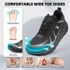 Women’s Orthopedic Diabetic Wide Running Shoes: Comfortable Breathable Arch Support Plantar Fasciitis Sport Sneakers, Casual High Arch Orthotic Work Tennis Walking Shoes for Foot and Heel Pain Relief(K1-black)