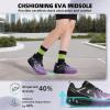 Women’s Orthopedic Diabetic Wide Running Shoes: Comfortable Breathable Arch Support Plantar Fasciitis Sport Sneakers, Casual High Arch Orthotic Work Tennis Walking Shoes for Foot and Heel Pain Relief(K3-black Purple)