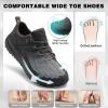 Men’s Orthopedic Wide Trail Running Shoes: Comfortable Arch Support Plantar Fasciitis Diabetic Walking Shoes, Orthotic Casual All-Terrain Non-Slip Hiking Sneakers for Foot and Heel Pain Relief(K2-grey Brown)