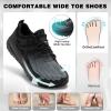 Men’s Orthopedic Wide Trail Running Shoes: Comfortable Arch Support Plantar Fasciitis Diabetic Walking Shoes, Orthotic Casual All-Terrain Non-Slip Hiking Sneakers for Foot and Heel Pain Relief(K1-black)