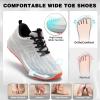 Men’s Orthopedic Wide Trekking Hiking Shoes: Comfortable Casual Arch Support Plantar Fasciitis Orthotic Walking Shoes, Breathable All-Terrain Non-Slip Trail Sneakers for Foot and Heel Pain Relief(K2-white)