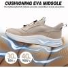 OrthoComfoot Men’s Orthopedic Road Running Shoes: Comfortable Arch Supports Plantar Fasciitis Orthotic Fashion Sneakers, Casual Flat Feet Tennis Sports Walking Shoes for Foot Heel and Pain Relief(W3-khaki)