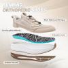 OrthoComfoot Men’s Orthopedic Road Running Shoes: Comfortable Arch Supports Plantar Fasciitis Orthotic Fashion Sneakers, Casual Flat Feet Tennis Sports Walking Shoes for Foot Heel and Pain Relief(W3-khaki)