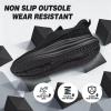 OrthoComfoot Men’s Orthopedic Road Running Shoes: Comfortable Arch Supports Plantar Fasciitis Orthotic Fashion Sneakers, Casual Flat Feet Tennis Sports Walking Shoes for Foot Heel and Pain Relief(W1-black)