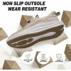 OrthoComfoot Men’s Orthopedic Road Running Shoes: Comfortable Arch Supports Plantar Fasciitis Orthotic Fashion Sneakers, Casual Flat Feet Tennis Sports Walking Shoes for Foot Heel and Pain Relief(W3-khaki)