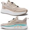 OrthoComfoot Men’s Orthopedic Road Running Shoes: Comfortable Arch Supports Plantar Fasciitis Orthotic Fashion Sneakers, Casual Flat Feet Tennis Sports Walking Shoes for Foot Heel and Pain Relief(W3-khaki)