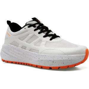 Men’s Orthopedic Wide Trekking Hiking Shoes: Comfortable Casual Arch Support Plantar Fasciitis Orthotic Walking Shoes, Breathable All-Terrain Non-Slip Trail Sneakers for Foot and Heel Pain Relief(K2-white)