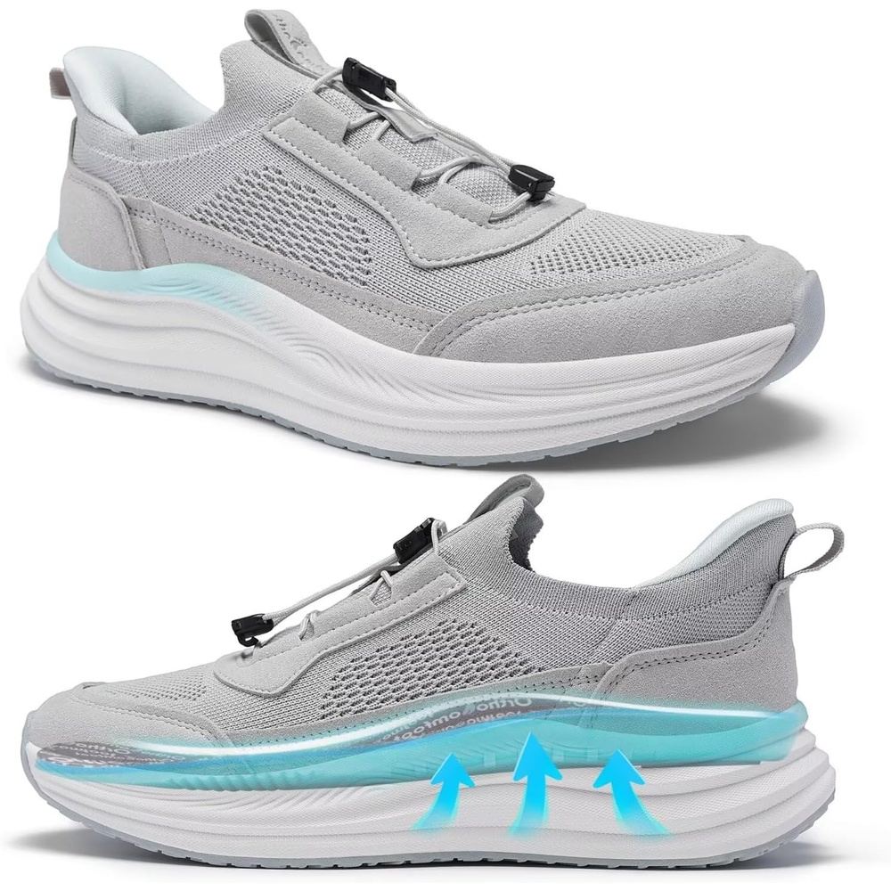 image:imageWomens Orthopedic Road Running Shoes Comfortable Arch Supports Plantar Fasciitis Orthotic Athletic Sneakers Casual Flat Feet High Arch Sports Walking Shoes for Foot Heel and Pain ReliefW2grey Mint