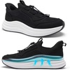 Women’s Orthopedic Road Running Shoes: Comfortable Arch Supports Plantar Fasciitis Orthotic Athletic Sneakers, Casual Flat Feet High Arch Sports Walking Shoes for Foot Heel and Pain Relief(W1-black)