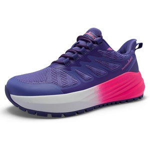 Women’s Orthopedic Wide Plantar Fasciitis Shoes: Comfortable Arch Support Diabetic Flat Feet Trail Running Athletic Hiking Sneakers, Orthotic Casual Sports Trekking Walking Shoes for Foot & Heel Pain(K1-purple)