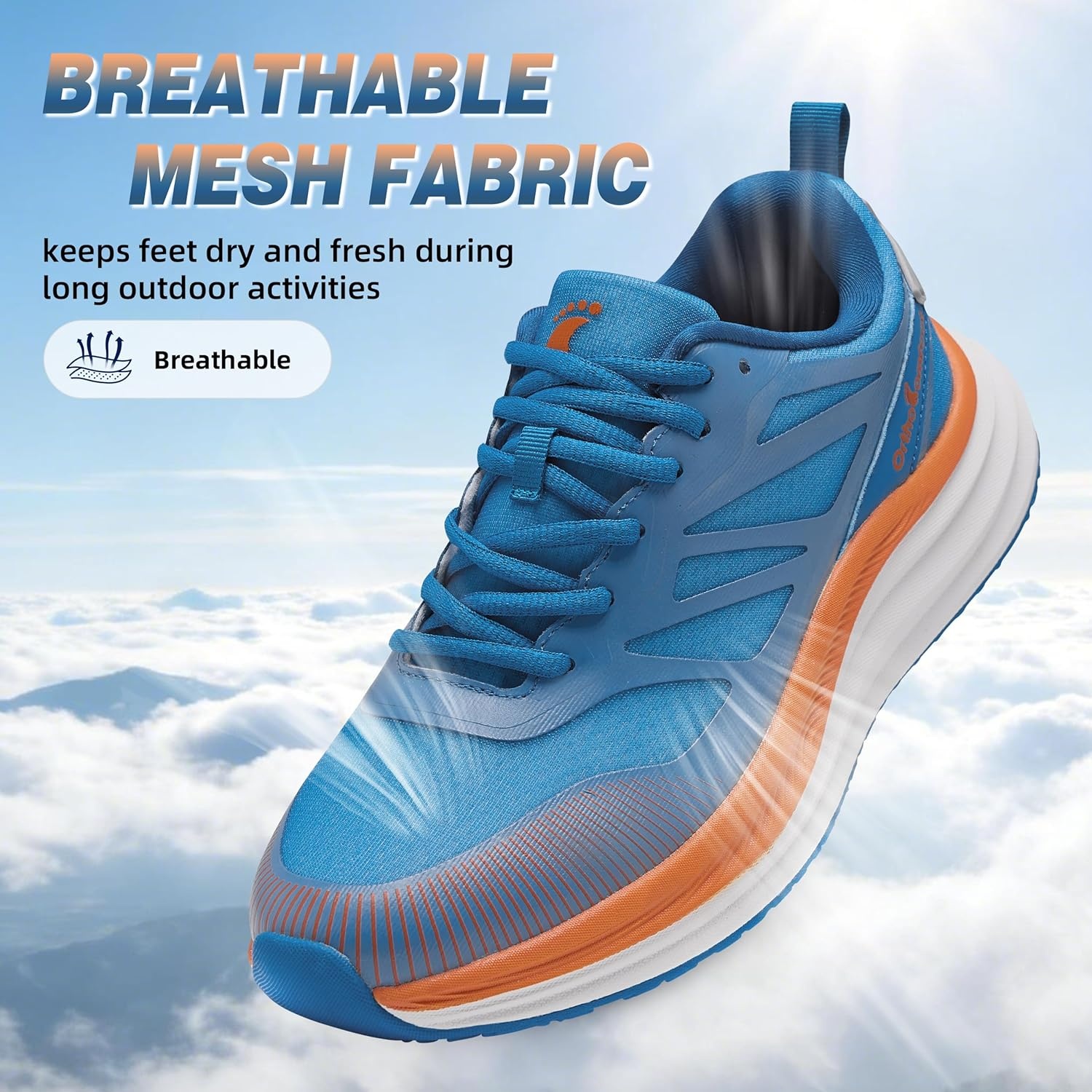 image:imageMens Orthopedic Road Running Shoes Comfort Casual Arch Support Sneakers for Plantar Fasciitis Flat Feet High Arch Orthotic Athletic Sports Tennis Work Walking Shoes for Foot amp Heel Pain ReliefW2blue